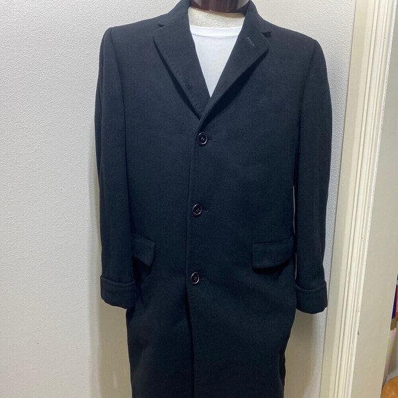 Eldorado Vintage Classic 100% Cashmere Black Overcoat No Size Tag See Measuremen